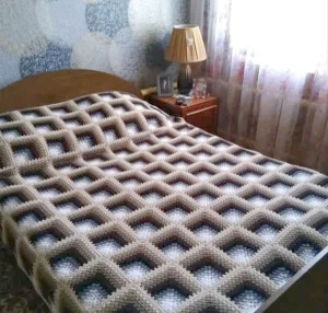 Crochet 3D Granny Square Blanket Pattern by Marifu6a