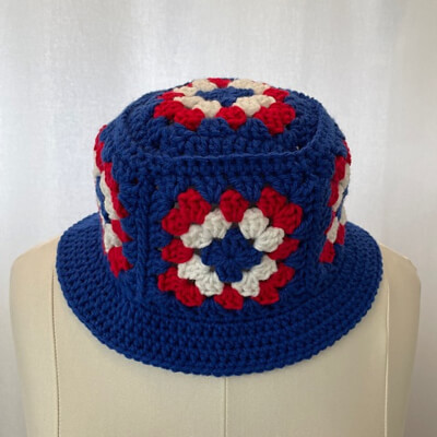 Granny Square Bucket Hat Crochet Pattern by Paula Joppru