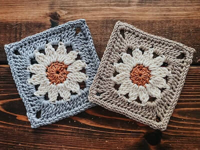 Crochet Daisy Granny Square by Kristinaa Creates