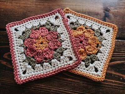 Crochet Daisy Puff Granny Square Pattern by Kristinaa Creates