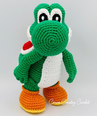 Yoshi Dinosaur Amigurumi Pattern by Crown Country Crochet