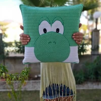 Yoshi Pillow Cover Crochet Pattern by Dilek Design