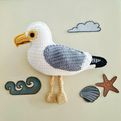 Gilbert the Seagull Crochet Pattern by Amigurumisnl