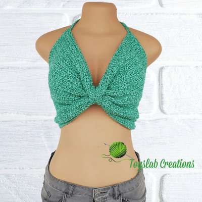 Crochet Bow Crop Top Pattern by Toyslab Creations