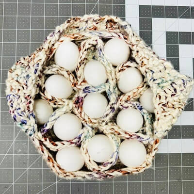 Crochet Egg Collection Basket Pattern by The Crafty Keep