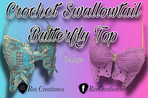 Crochet Swallowtail Butterfly Top Pattern by Ree Creationss