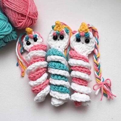 Unicorn Worry Worm Crochet Pattern by Start Crochet Designs