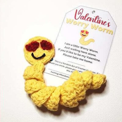 Valentine’s Worry Worm Crochet Pattern by Start Crochet