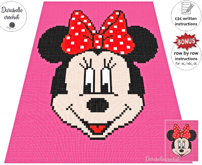 Minnie Mouse Crochet Blanket Pattern by PinkyPandaShop