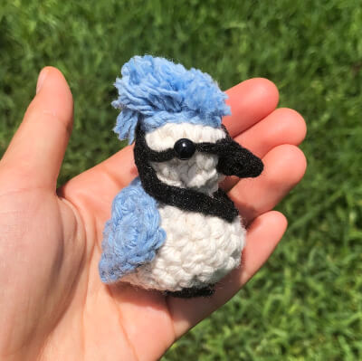 Baby Blue Jay Amigurumi Crochet Pattern by CrochetCartelCo