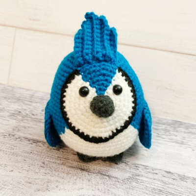 Chubby Blue Jay Amigurumi Crochet Pattern by BeckysSketchbook