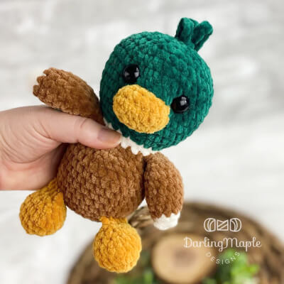 Pocket Pal Mallard Duck Crochet Pattern by DarlingMaple