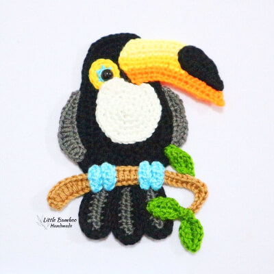 Toucan Applique Crochet Pattern by LittleBambooHandmade