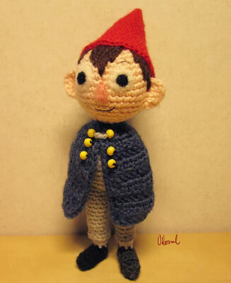 Crocheted Gnome Boy Over the Garden Wall Amigurumi Pattern by V