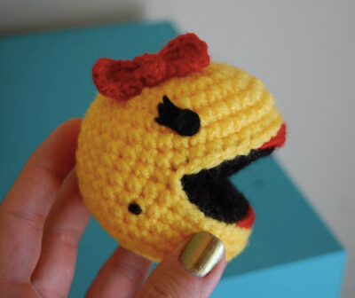 Ms. Pacman Amigurumi Crochet Pattern by Crafty is Cool