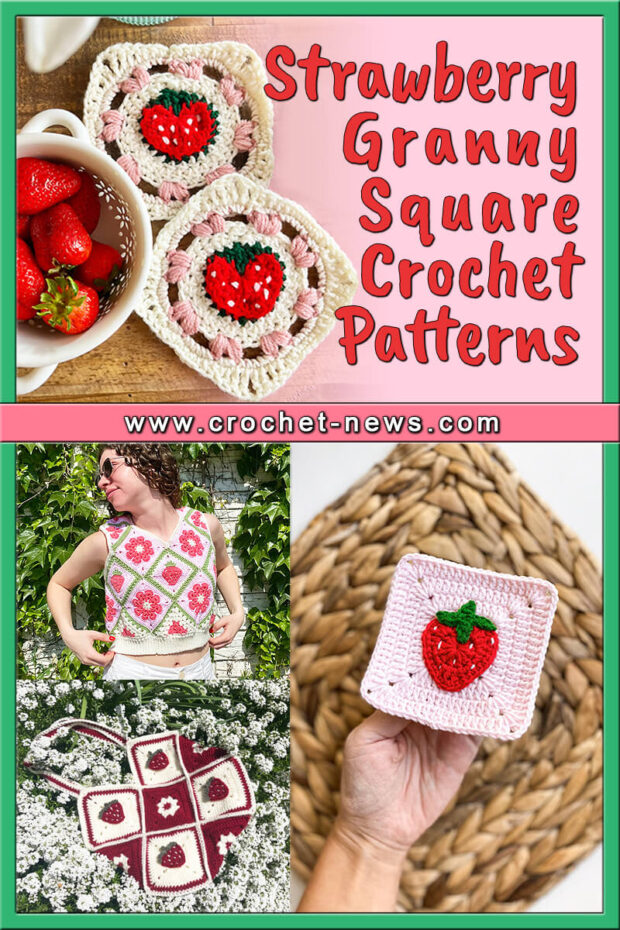 Strawberry Granny Square Crochet Patterns