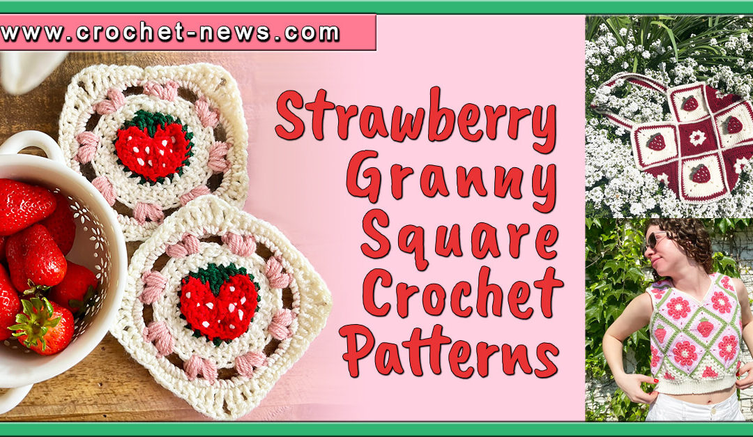 11 Strawberry Granny Square Crochet Patterns