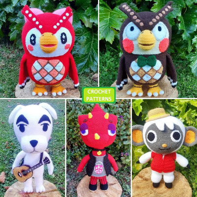 Celeste, Blathers, Niko, Flick and KK Slider ACNH Pattern by CrochetConi