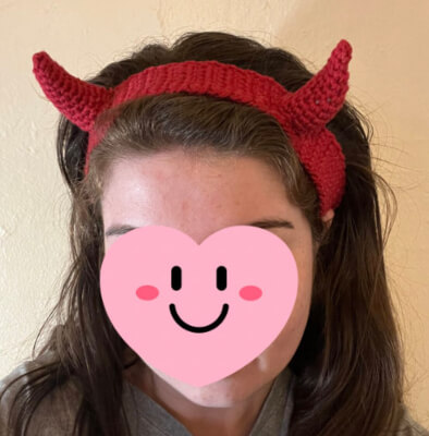 Devil horn Crochet Headband Pattern by GroovyGoodiesCo