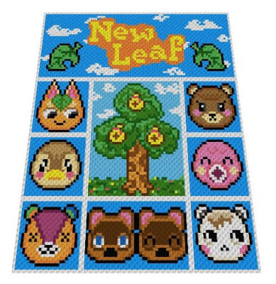 New Leaf Blanket Graph Crochet Pattern by Creativeisland