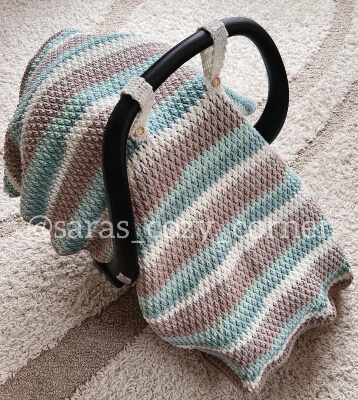 Baby Car Seat Cover Crochet Pattern by SarasCrochetPatterns