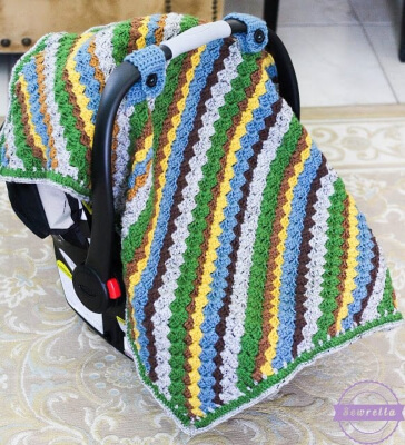 Sequoia Crochet Car Seat Canopy Pattern by Sewrella