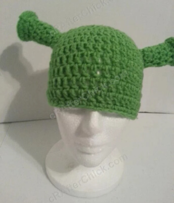 Crochet Shrek Ear Costume Beanie Hat by Crafter Chick