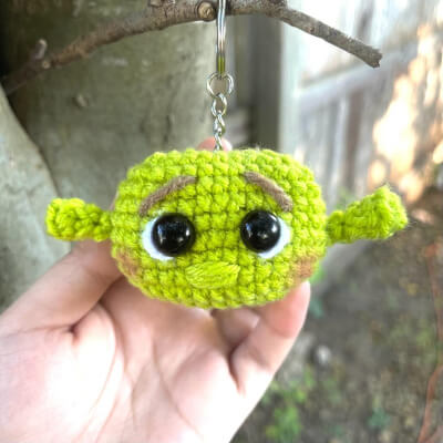 Shrek Keychain Crochet Pattern by BrightandMellow