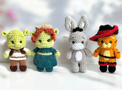 Shrek and Friends Easy Amigurumi Crochet Patterns by FennecToysUA